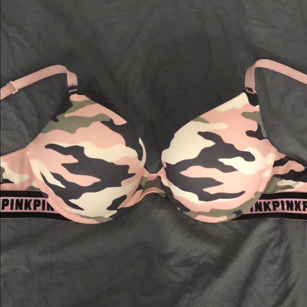 PINK CAMO BRA